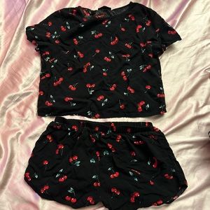 2 piece cherry lounge set.